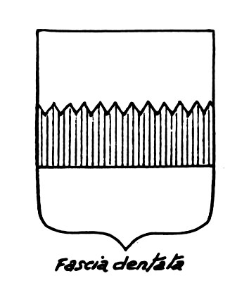 Imagem do termo heráldico: Fascia dentata